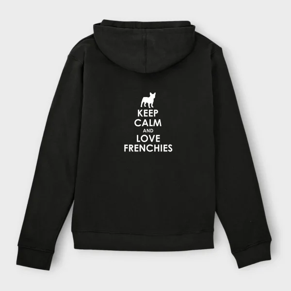 French Bulldog Hoodie #501 Keep calm and love frenchies - Image 3