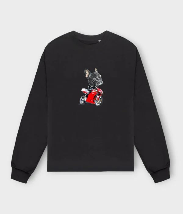 French Bulldog Sweatshirt #505 + GIFT- On a Bike