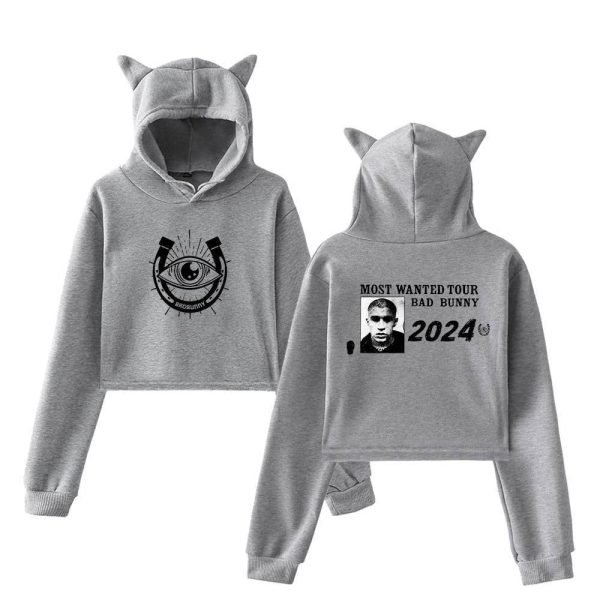 Bad Bunny Cropped Hoodie #2 - Image 4