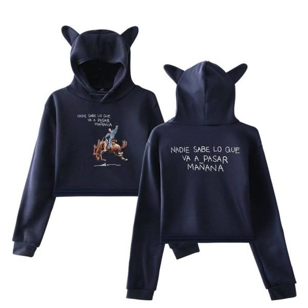 Bad Bunny Cropped Hoodie #4 - Image 4