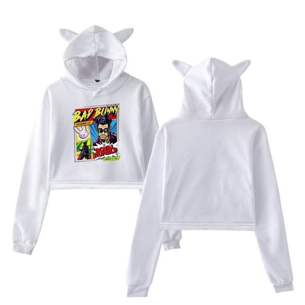 Bad Bunny Cropped Hoodie #1 - Image 2