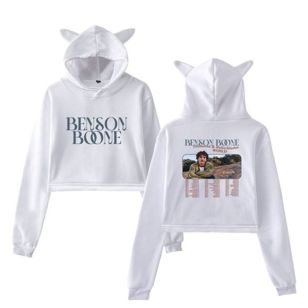 Benson Boone Fireworks & Rollerblades Cropped Hoodie #2 - Image 3