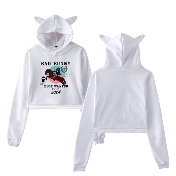 Bad Bunny Cropped Hoodie #3 - Image 3