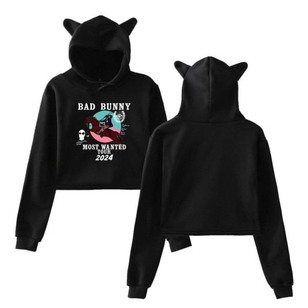 Bad Bunny Cropped Hoodie #3 - Image 2