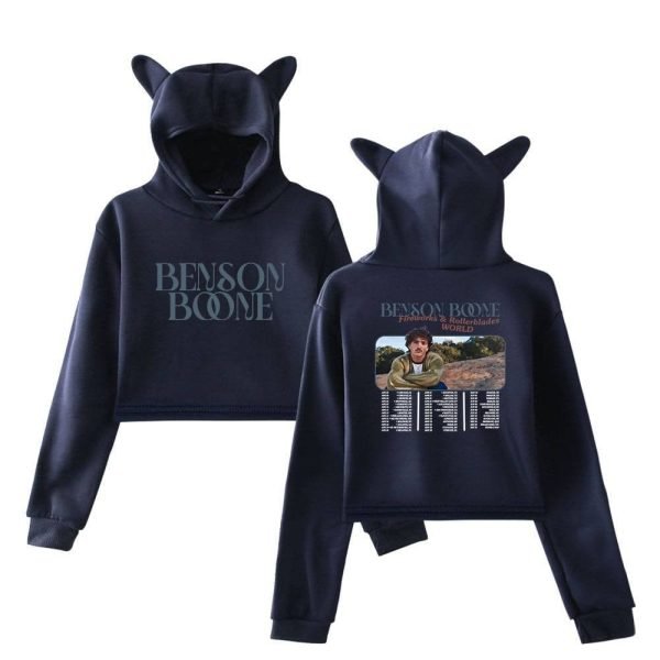 Benson Boone Fireworks & Rollerblades Cropped Hoodie #2 - Image 4