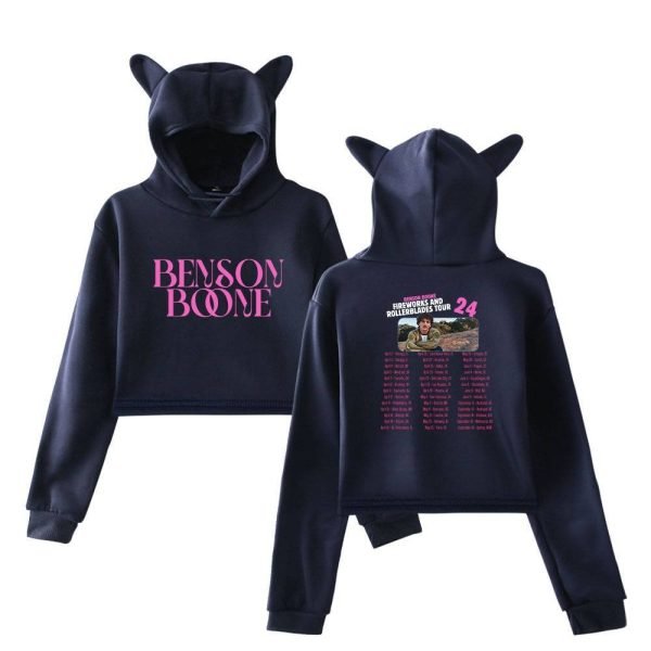 Benson Boone Fireworks & Rollerblades Cropped Hoodie #3 + Gift - Image 3